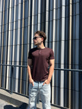 Kahverengi Henley Yaka Tshirt