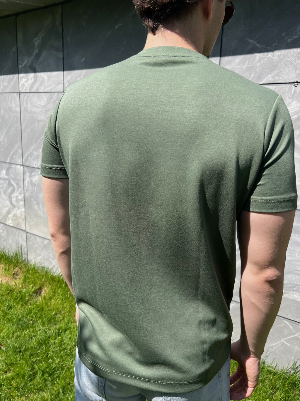 Haki yeşil Fitted Tshirt